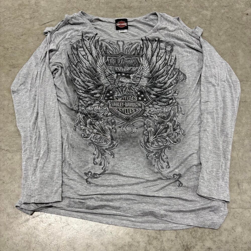 Harley-davidson Women's Grey Shirt